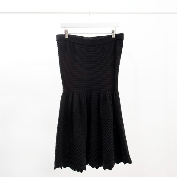 Sandro Raffiki Strapless Knit Flared Mini Dress - Picture 2 of 3